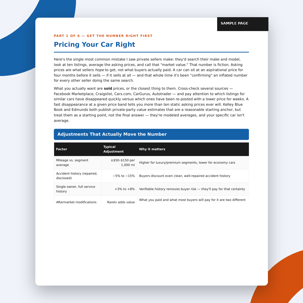 Selling Your Car: An Insider's Guide (PDF)