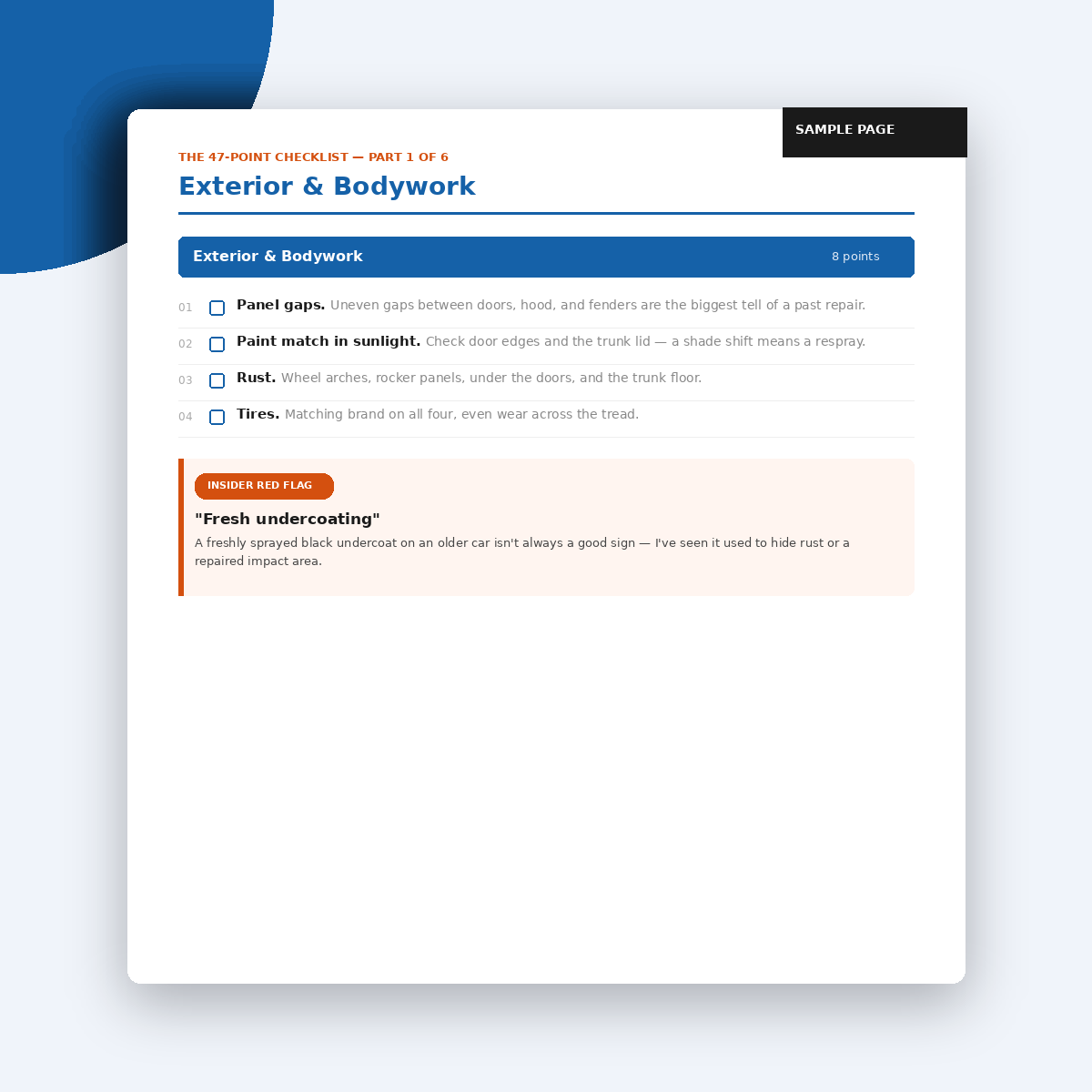 47-Point Used Car Checklist – page preview 3