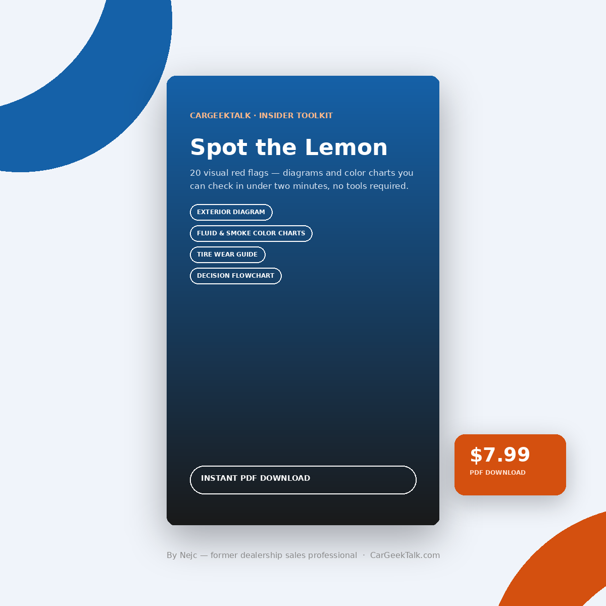 Spot the Lemon PDF cover – 20 visual red flags for used car buyers